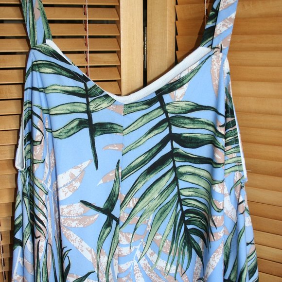 Alchemy Threads Dress with Blue and Black Fern Leafs Size L - Picture 1 of 5